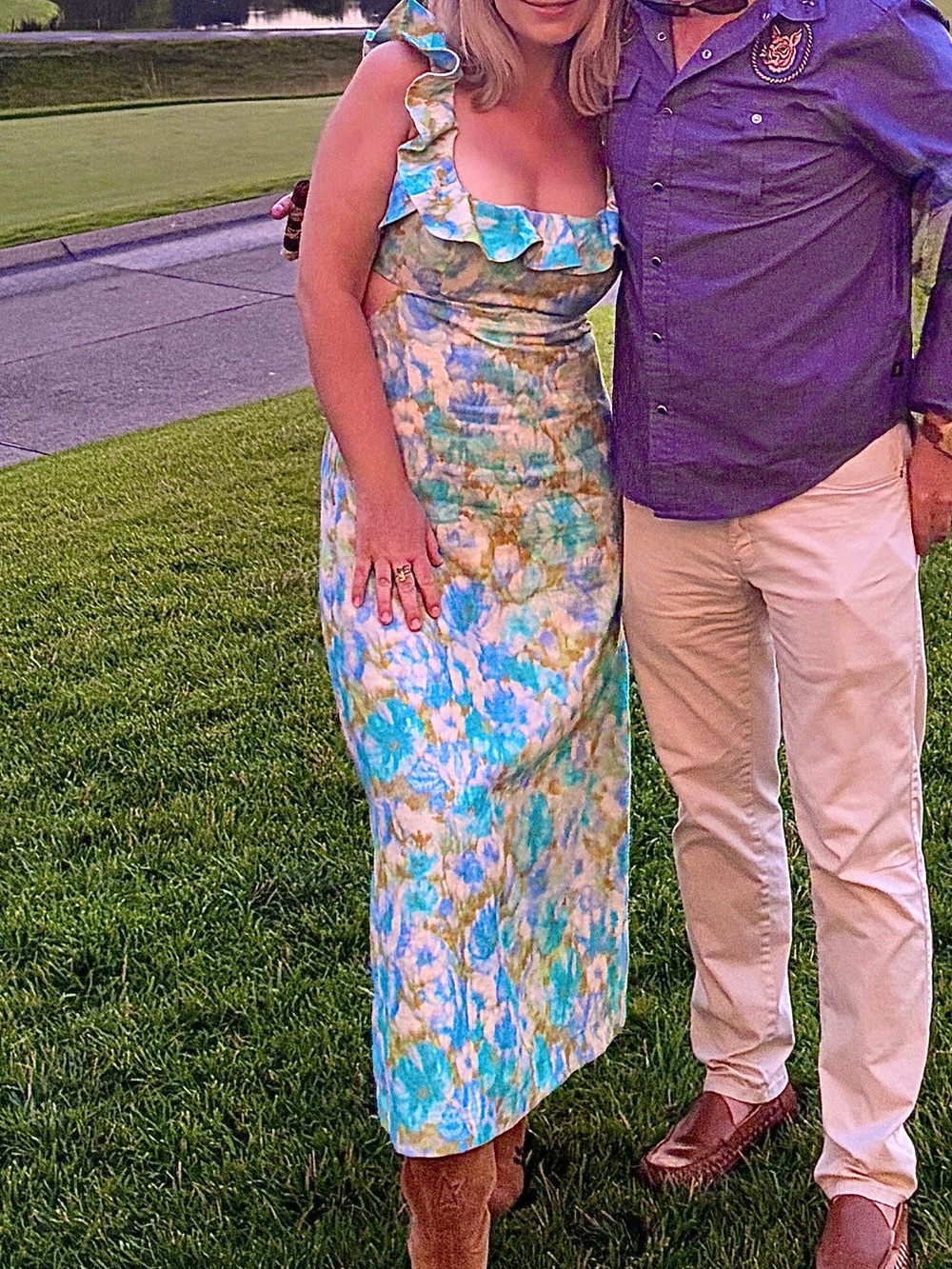SOLD OUT Zimmermann Green and Blue Floral Ruffle Midi Dress Size 3 - Picture 13 of 13